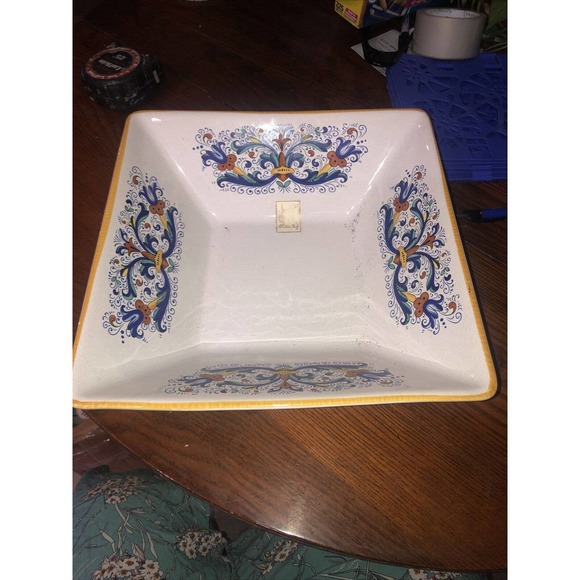 Deruta Dining Deruta Ceramica Nova Large Square Serving Bowl Made
